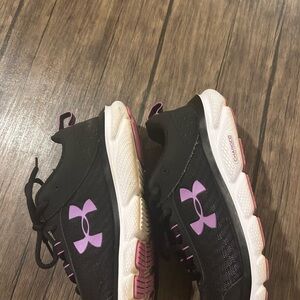 Under Armour Kids' Black and Purple Sneakers
